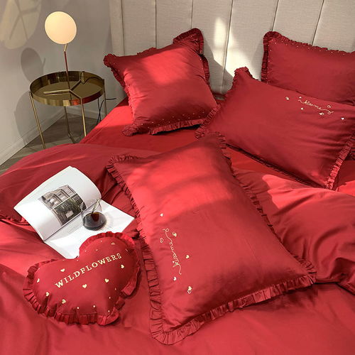 貨牛牛家紡婚慶四件套 長絨棉里的簡約浪漫，紅色歐式新風尚